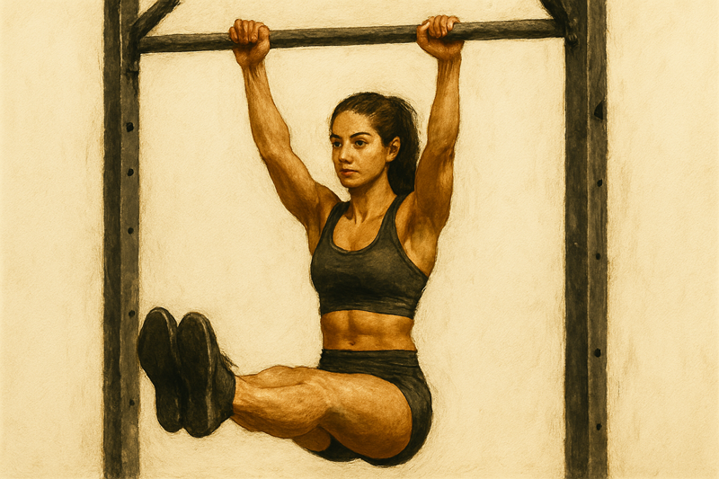 Hanging Leg Raise Straight Leg Pause on Top